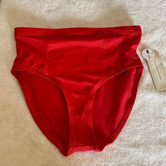 Peyton & Parker red high rise full coverage bikini bottoms NWT Size XS - Picture 1 of 6
